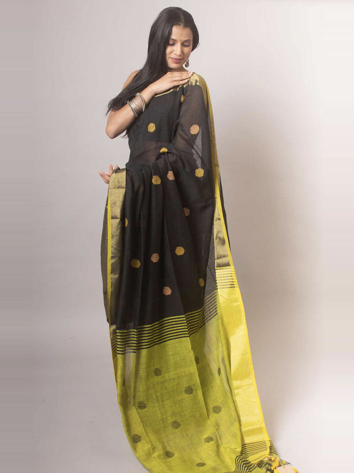 Bengal Cotton Khaadi Handloom Saree - 18907 Saree AEVUM