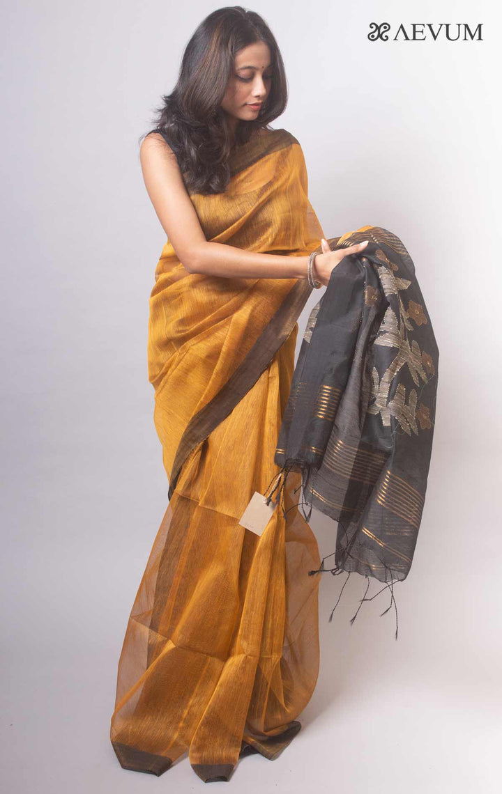 Silk Linen Saree with Blouse Piece -19208 Saree Adworthy   