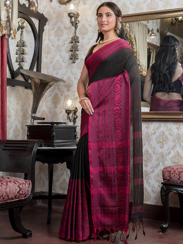 Begampuri Handwoven Premium Quality Bengal Cotton Saree - 19230
