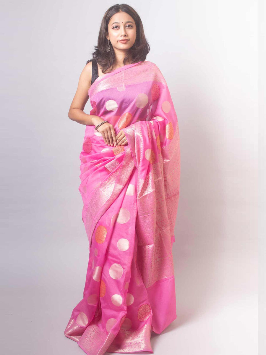 Semi Georgette Soft Banarasi Silk Saree - 19394 Saree AEVUM