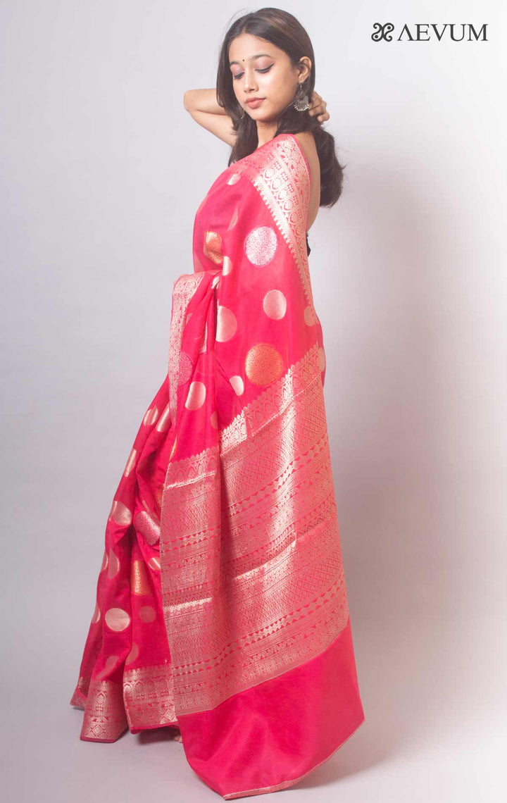 Semi Georgette Soft Banarasi Silk Saree - 19395 - AEVUM