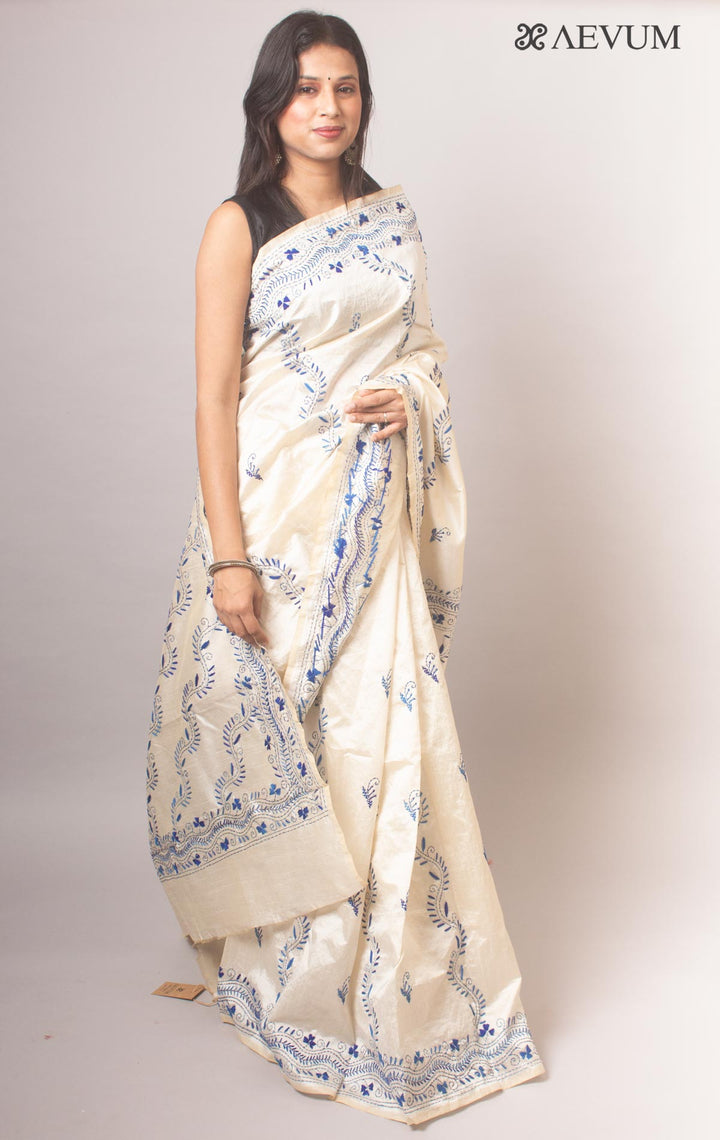 Kantha Stitch Semi-Silk Saree - 19766 Saree Ashoke Pal   