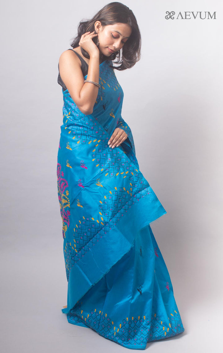 Kantha Stitch Semi-Silk Saree - 19770 Saree Ashoke Pal   