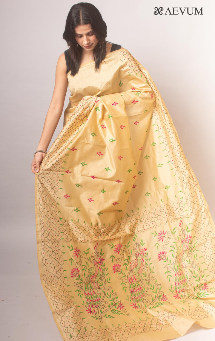 Kantha Stitch Semi-Silk Saree - 19776 Saree Ashoke Pal   