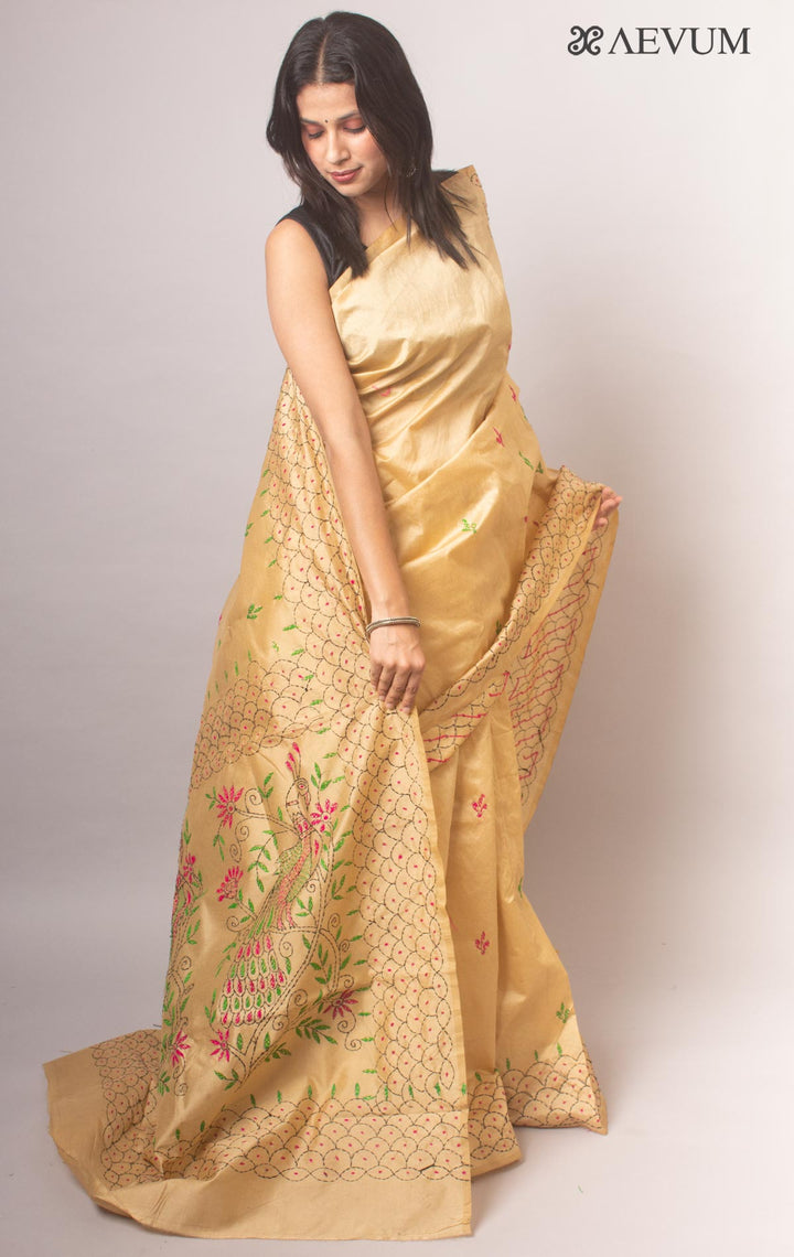 Kantha Stitch Semi-Silk Saree - 19776 Saree Ashoke Pal   