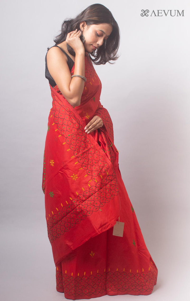 Kantha Stitch Semi-Silk Saree - 19778 Saree Ashoke Pal   