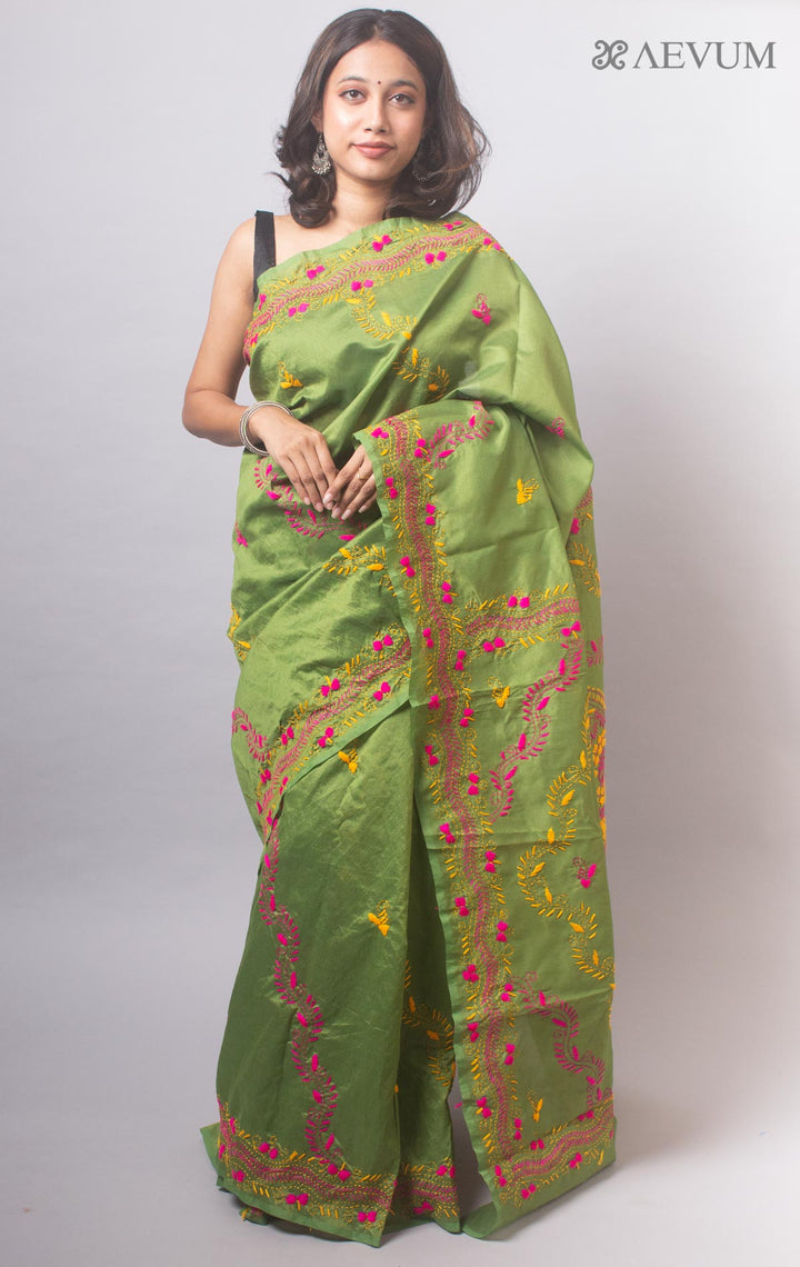 Kantha Stitch Semi-Silk Saree - 19780 Saree Ashoke Pal   