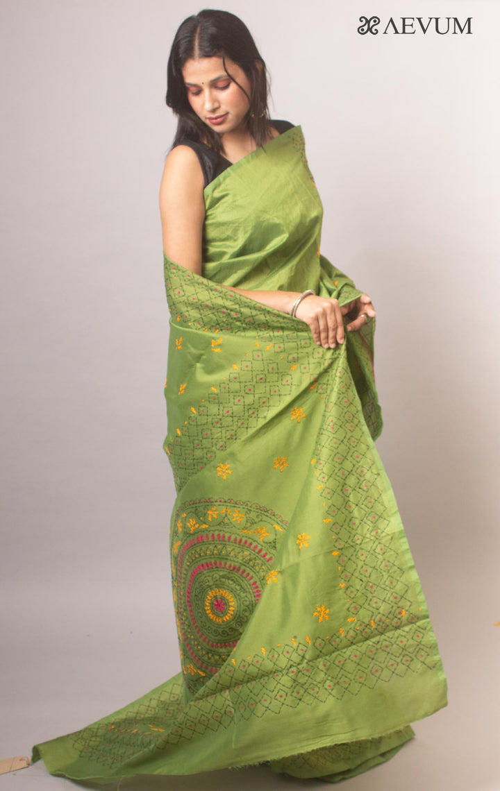Kantha Stitch Semi-Silk Saree - 19782 Saree Ashoke Pal   