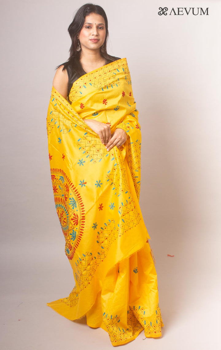Kantha Stitch Semi-Silk Saree - 19786 Saree Ashoke Pal   