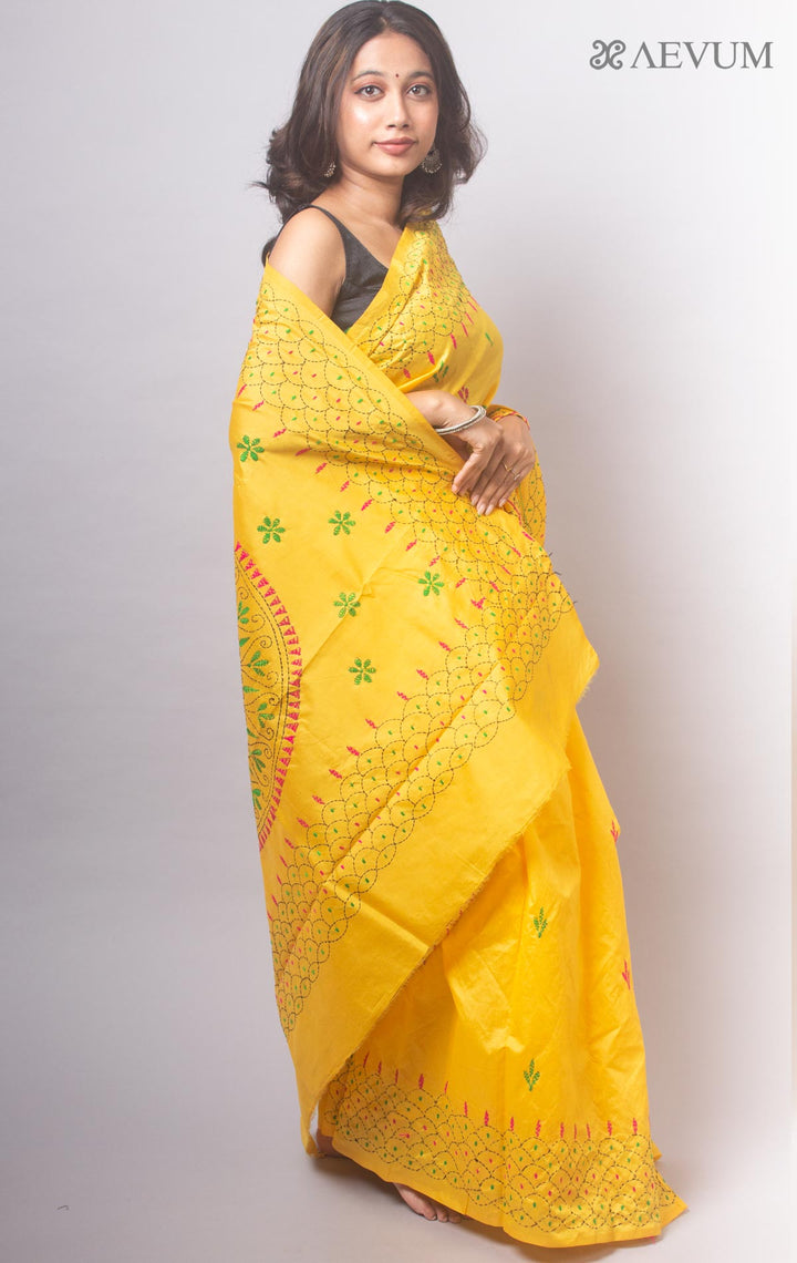 Kantha Stitch Semi-Silk Saree - 19787 Saree Ashoke Pal   