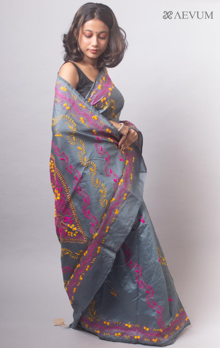 Kantha Stitch Semi-Silk Saree - 19788 Saree Ashoke Pal   