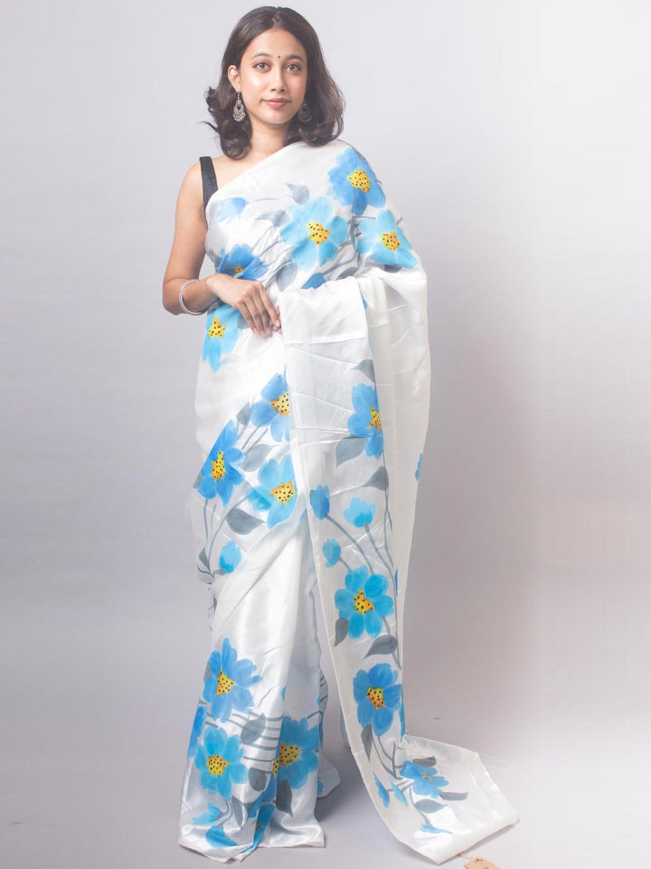 Chandramallika Satin Silk Hand Painted Saree - 19856 Saree AEVUM 2   
