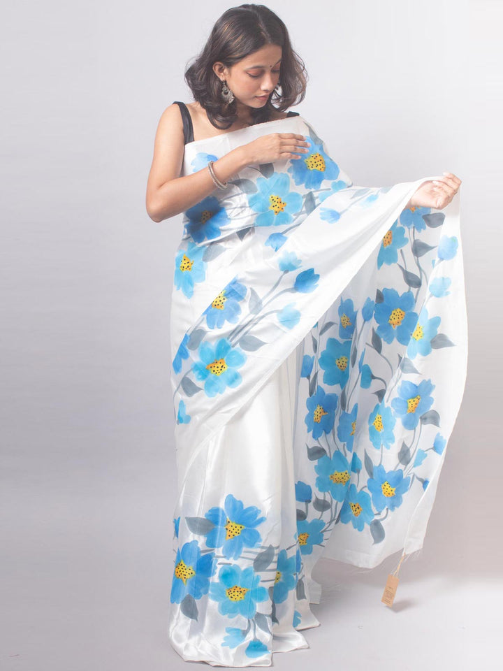 Chandramallika Satin Silk Hand Painted Saree - 19856 Saree AEVUM 2   