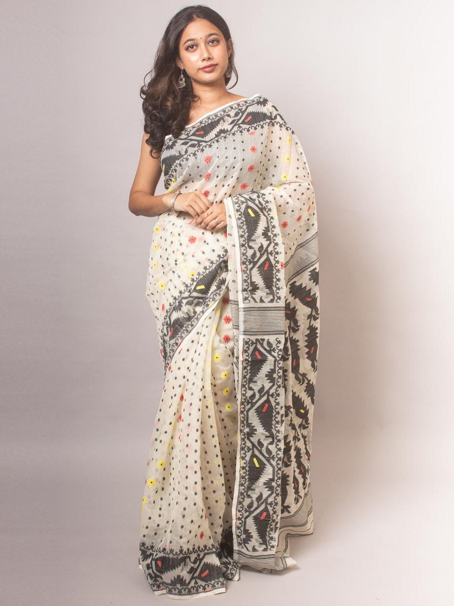 Krishna Kali Jamdani Saree- 20201 Saree AEVUM