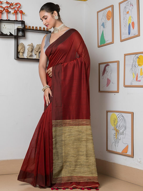 Bengal Cotton Silk Khaadi Pallu Saree - 20362