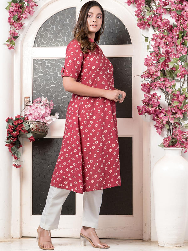 Pure Cotton Dabu Printed Custom Fitted Kurta Set - 21570-02