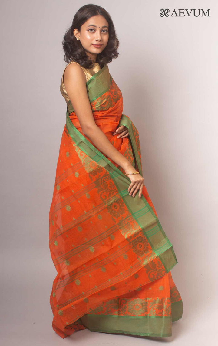 Bengal Cotton Tant Saree Without Blouse Piece - 2258 - AEVUM