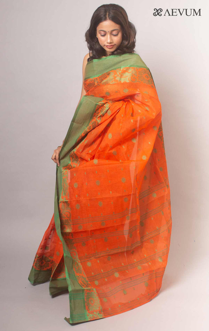 Bengal Cotton Tant Saree Without Blouse Piece - 2258 - AEVUM