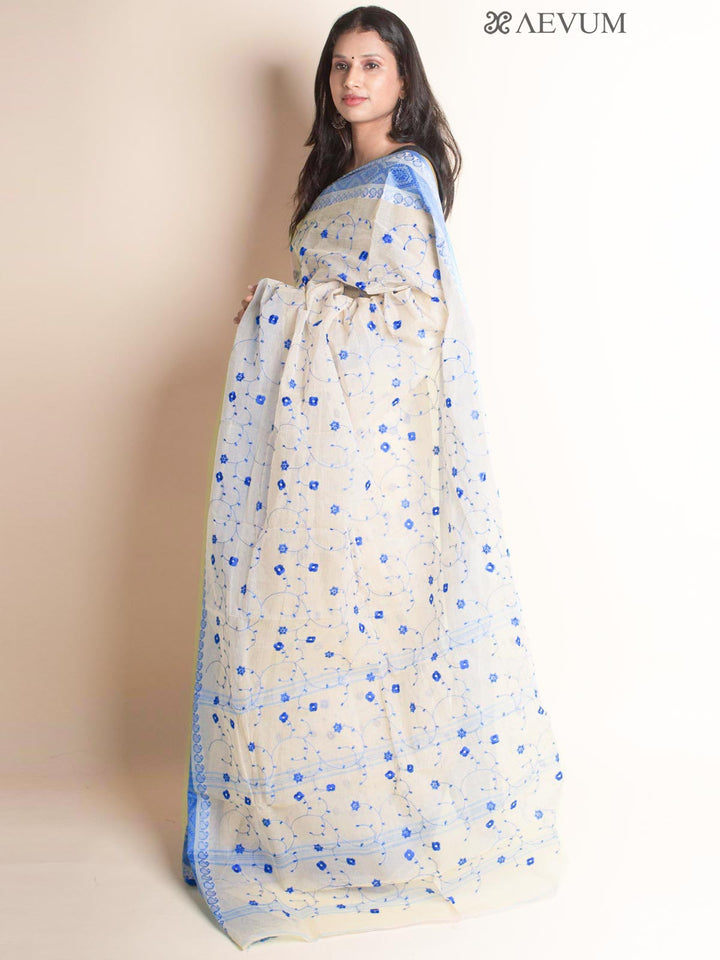 Bengal Cotton Tant Saree with Embroidery - 2975 Saree AEVUM