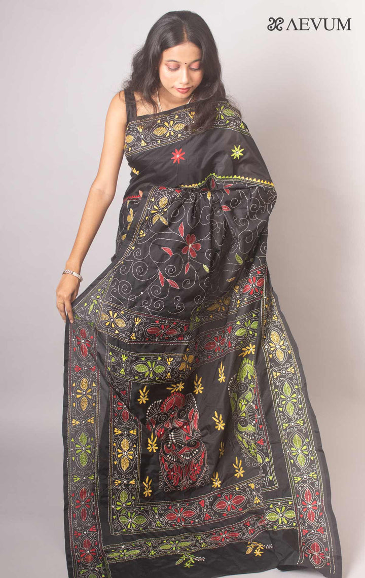 Kantha Stitch Bangalore Semi-Silk Saree - 3504 Saree Ashoke Pal   