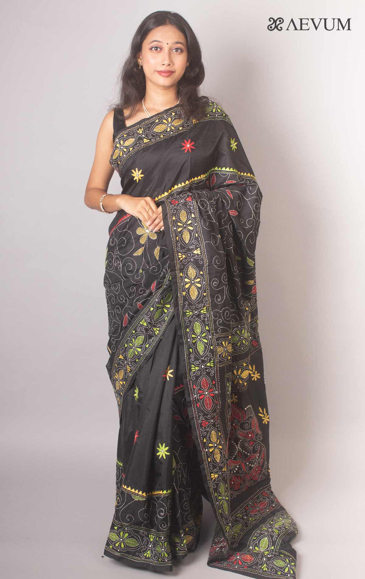Kantha Stitch Bangalore Semi-Silk Saree - 3504 Saree Ashoke Pal   