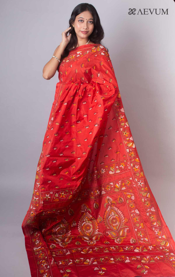 Kantha Stitch Bangalore SemiSilk Saree 3507 AEVUM