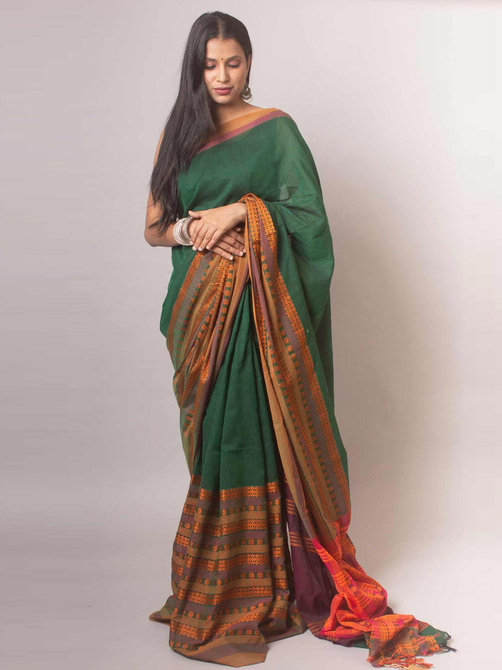 Begampuri Handwoven Premium Quality Bengal Cotton Saree - 19235 Saree AEVUM   