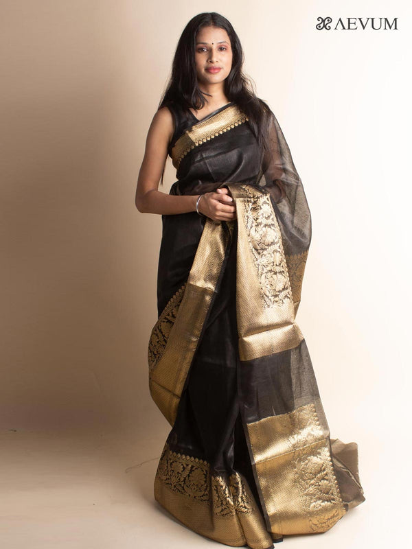 Silk Linen Banarasi Handloom Saree With Silk Mark - 3510 Saree Tausif   