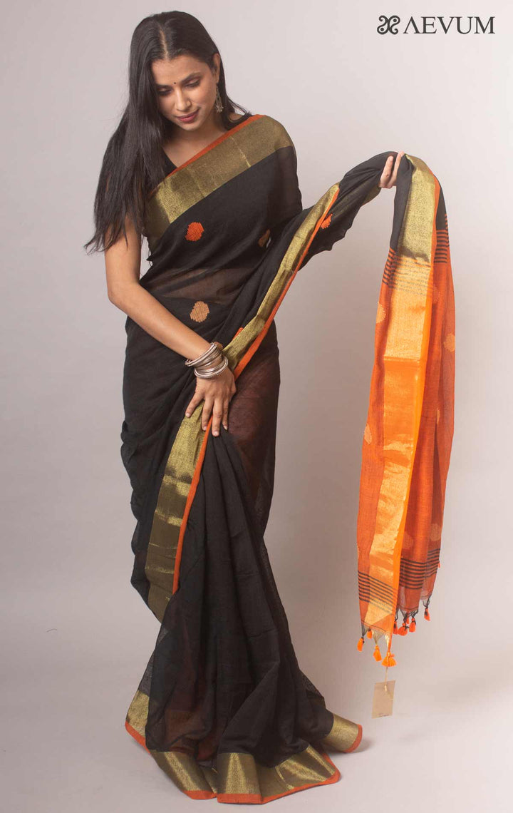 Bengal Cotton Khaadi Handloom Saree with Blouse piece - 3641 - AEVUM