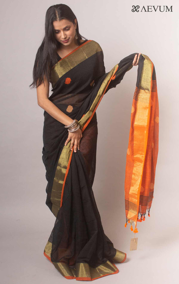 Bengal Cotton Khaadi Handloom Saree with Blouse piece - 3641 Saree AEVUM   