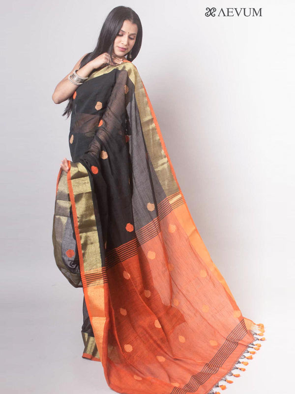 Bengal Cotton Khaadi Handloom Saree with Blouse piece - 3641 Saree AEVUM