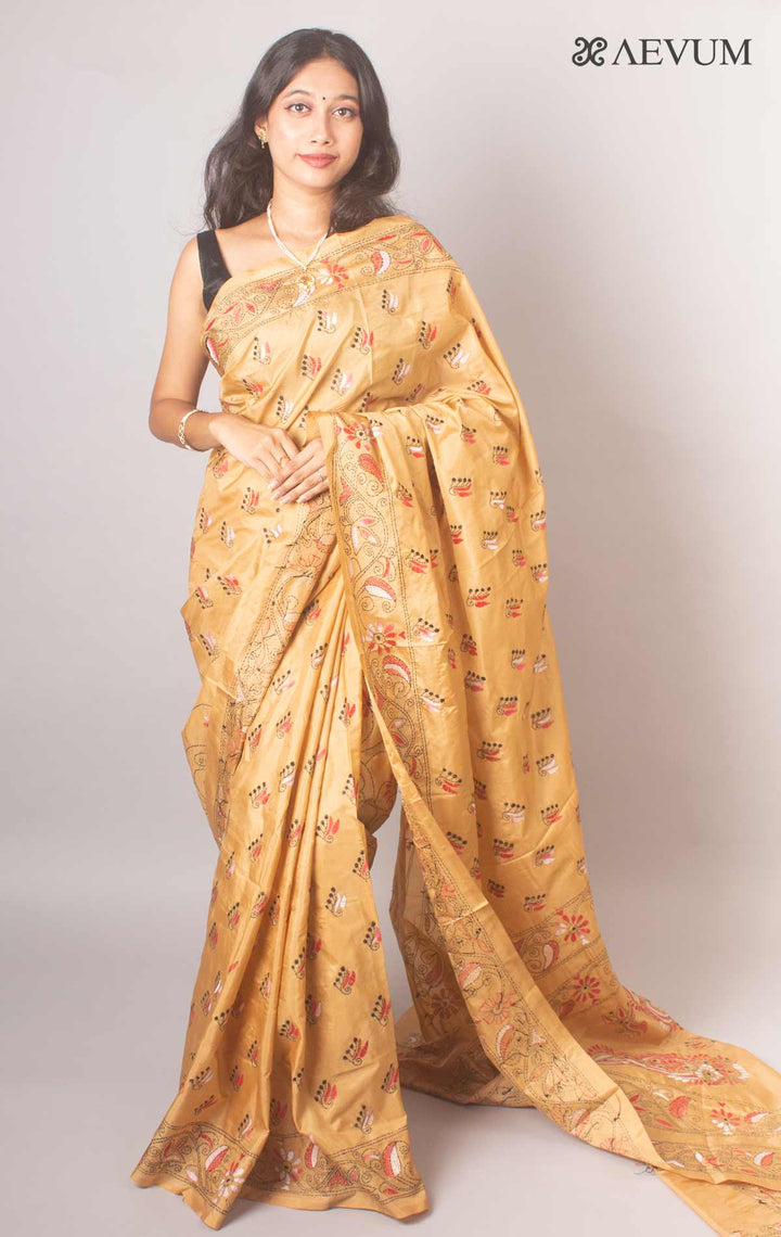 Kantha Stitch Bangalore Semi-Silk Saree By Aevum- 3919 Saree Anita Kuthir   