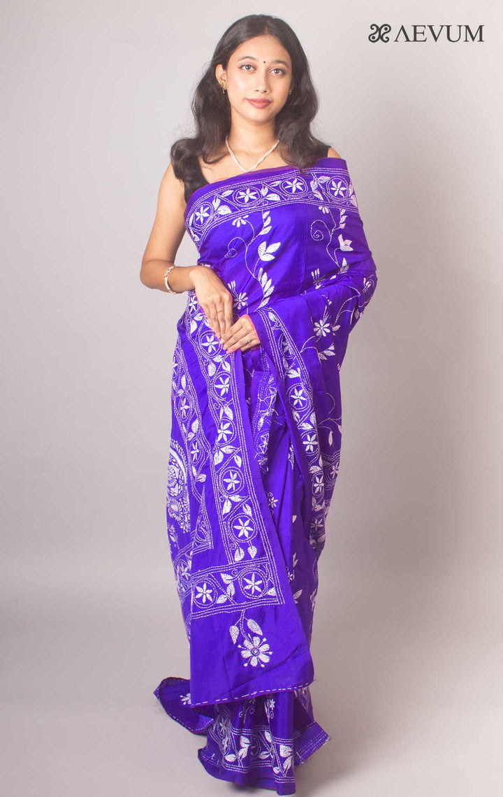 Kantha Stitch Bangalore Semi-Silk Saree By Aevum- 3920 Saree Anita Kuthir   