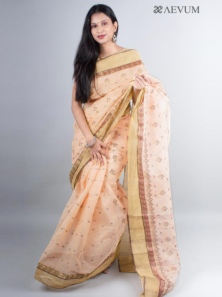 Bengal Cotton Tant Saree with Embroidery - 3988 Saree AEVUM