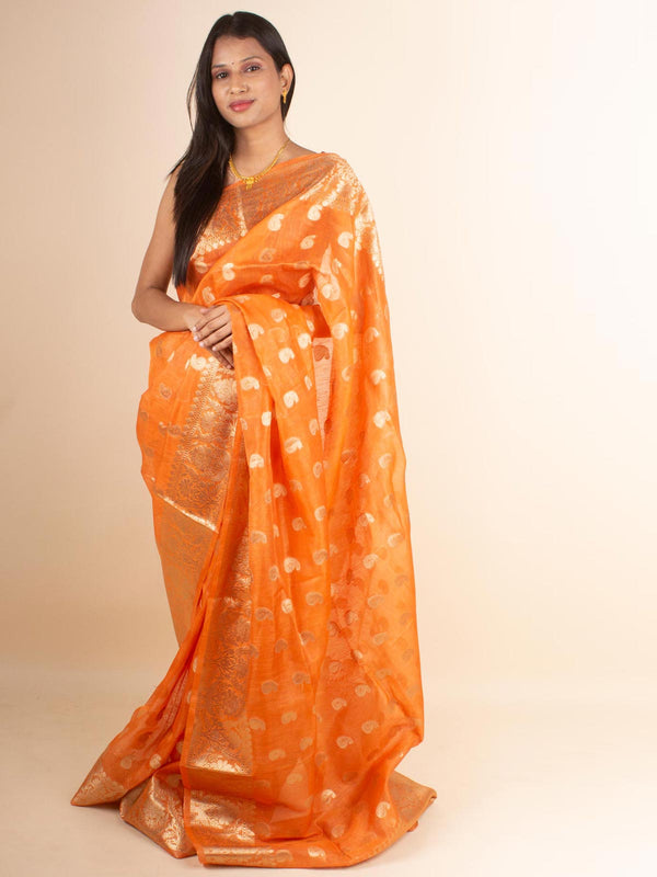 Silk Linen Banarasi Handloom Saree with Silk Mark - 4375