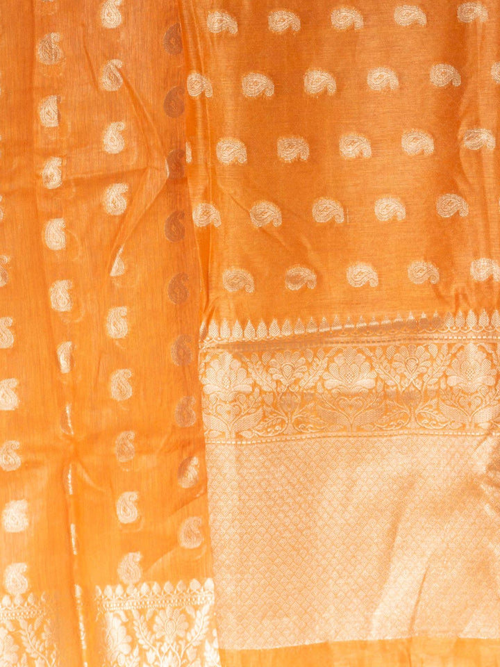 Silk Linen Banarasi Handloom Saree with Silk Mark - 4375 Saree Tausif   