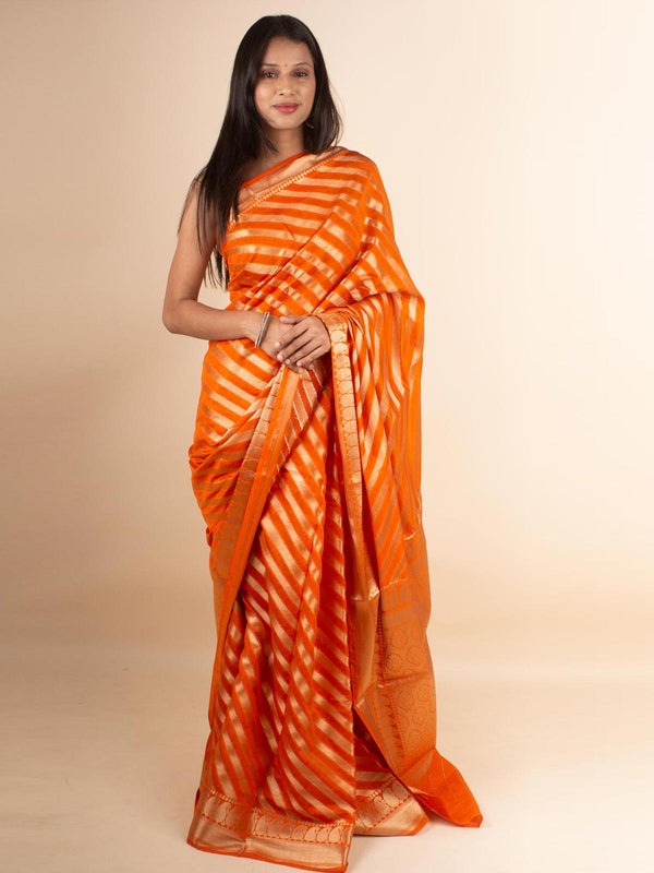 Organza Banarasi Handloom Saree - 4387 Saree Seratuzzama   