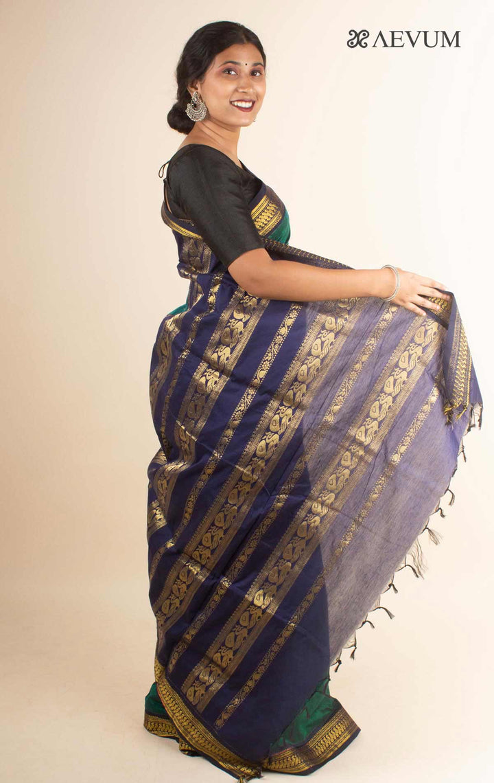 Kalyani South Cotton Silk Handloom Saree with Blouse Piece - 4473 - AEVUM