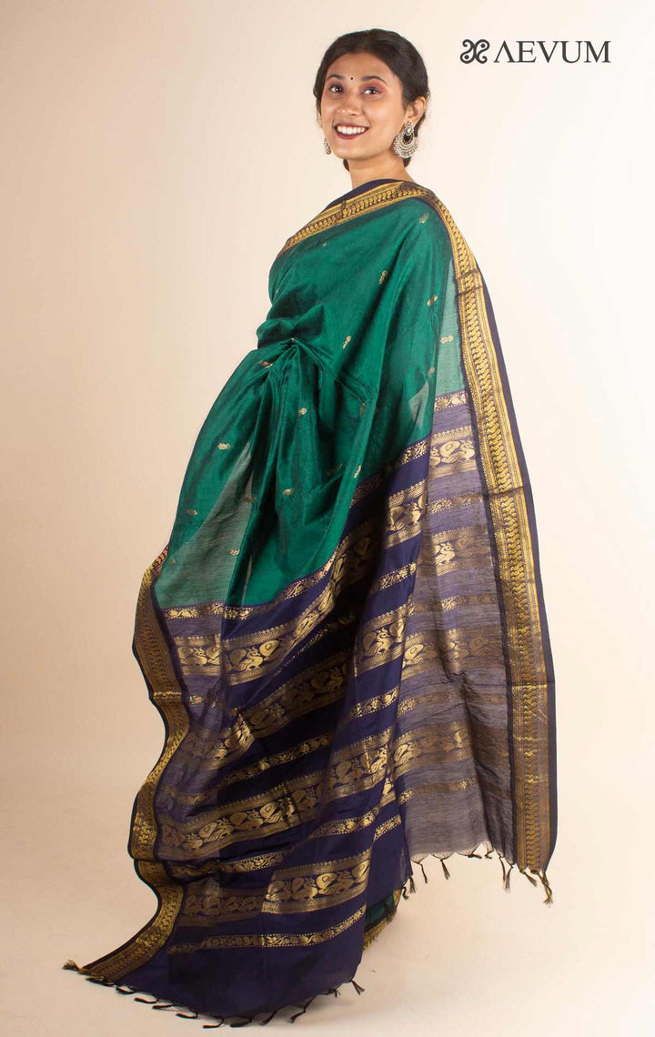 Kalyani South Cotton Silk Handloom Saree with Blouse Piece - 4473 - AEVUM