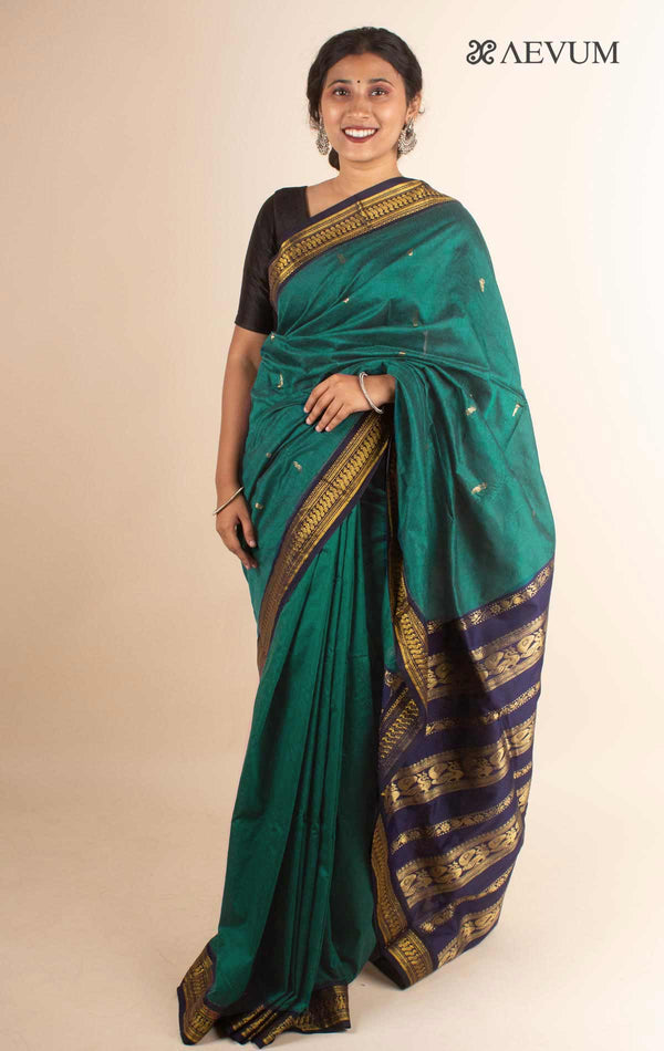 Kalyani South Cotton Silk Handloom Saree with Blouse Piece - 4473 - AEVUM