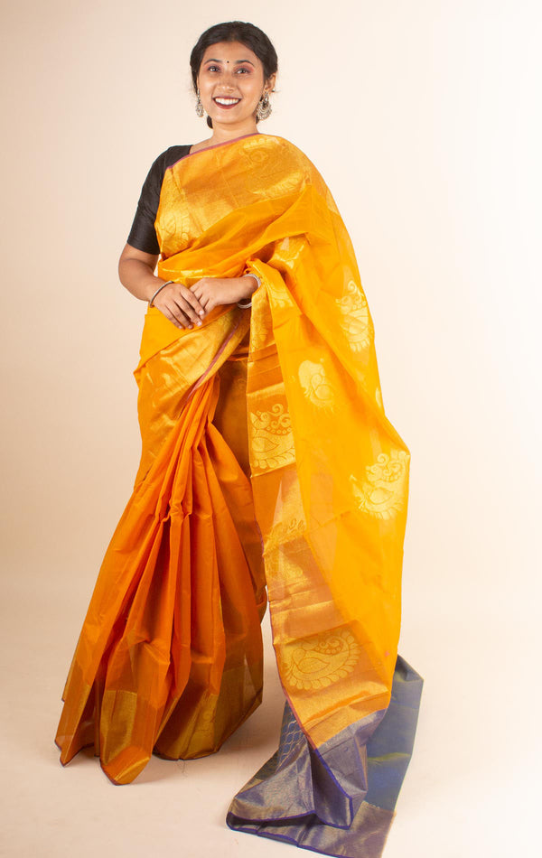 Chanderi Kuppadam South Cotton Silk Saree - 4485 - AEVUM