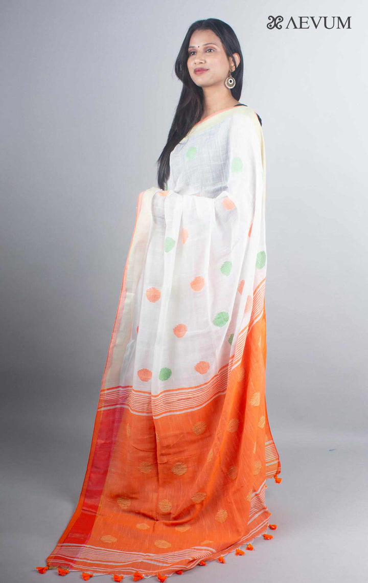Begampuri Bengal Cotton Handloom Saree with Blouse piece - 4926 - AEVUM