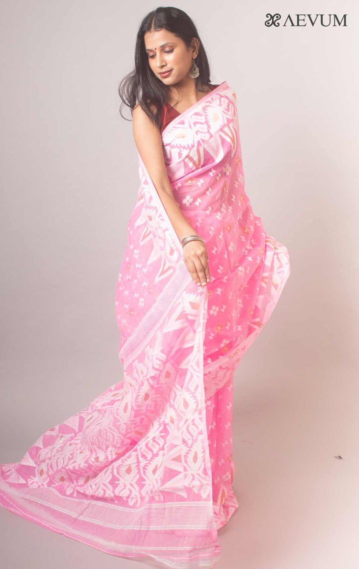 Soft  Dhakai Jamdani without Blouse Piece - 5227 Saree Anita Kuthir   