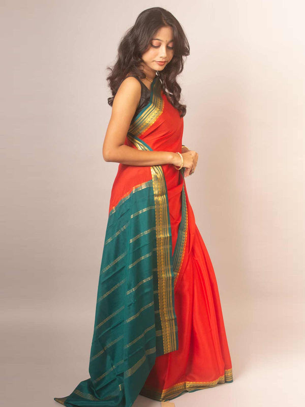 Mysore Silk Saree with Silk Mark - 5535 - AEVUM