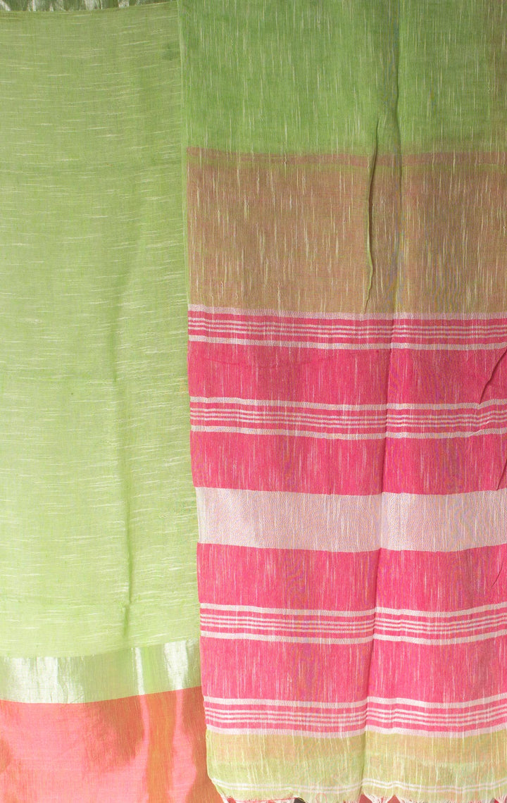 Pure Linen Mahapar Saree with Blouse Piece - 5928 Saree Riya's Collection   