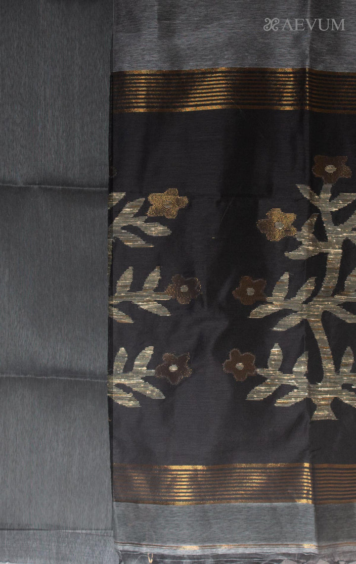 Silk Linen Saree with Blouse Piece - 6401 Saree Riya's Collection   