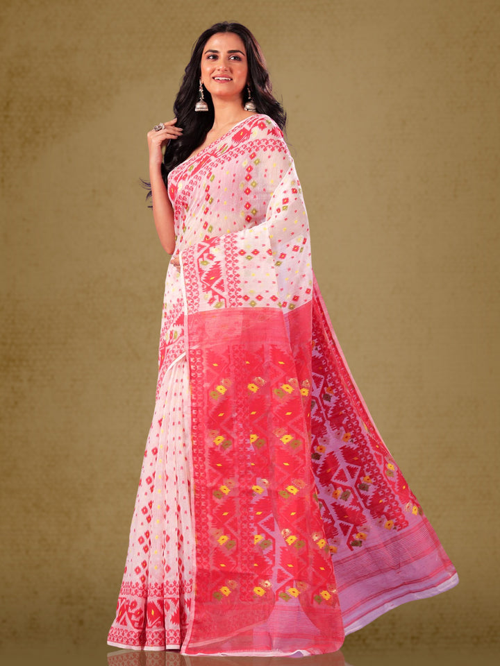 Bangladeshi Style Beli Phool Jamdani Saree - 6438 Saree AEVUM 2