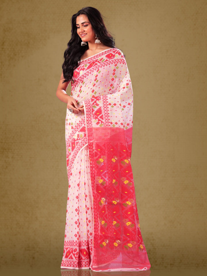 Bangladeshi Style Beli Phool Jamdani Saree - 6438 Saree AEVUM 2