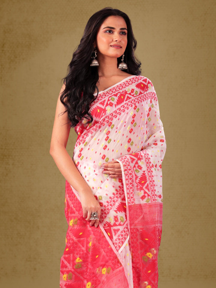 Bangladeshi Style Beli Phool Jamdani Saree - 6438 Saree AEVUM 2