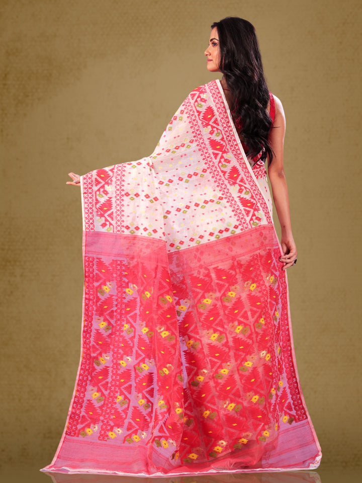 Bangladeshi Style Beli Phool Jamdani Saree - 6438 Saree AEVUM 2